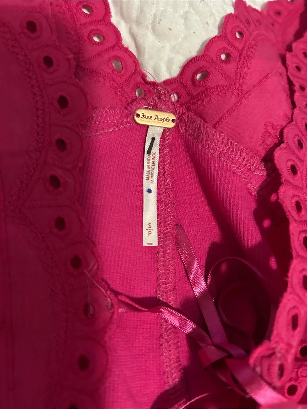Free People Hot Pink Tiered Maxi Skirt and Lace Top Gesibelle Set Size S